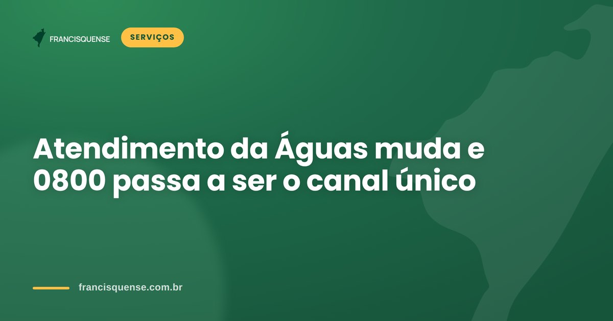 Capa do Francisquense sobre mudança no atendimento da concessionária de água