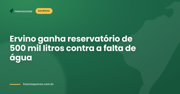 Capa do Francisquense sobre o novo reservatório de água da Praia do Ervino